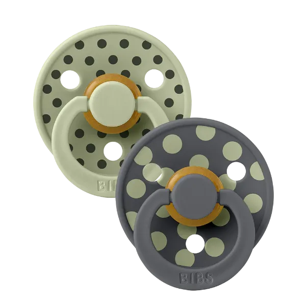 Εικόνα της ΠΙΠΙΛΕΣ BIBS STUDIO COLOUR POLKA LATEX BABY SAGE/IRON