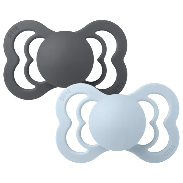 Εικόνα της ΠΙΠΙΛΕΣ BIBS SUPREME SILICONE IRON/BABY BLUE