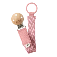 Εικόνα της ΚΛΙΠ ΠΙΠΙΛΑΣ BIBS BRAIDED DUSTY PINK/BABY PINK