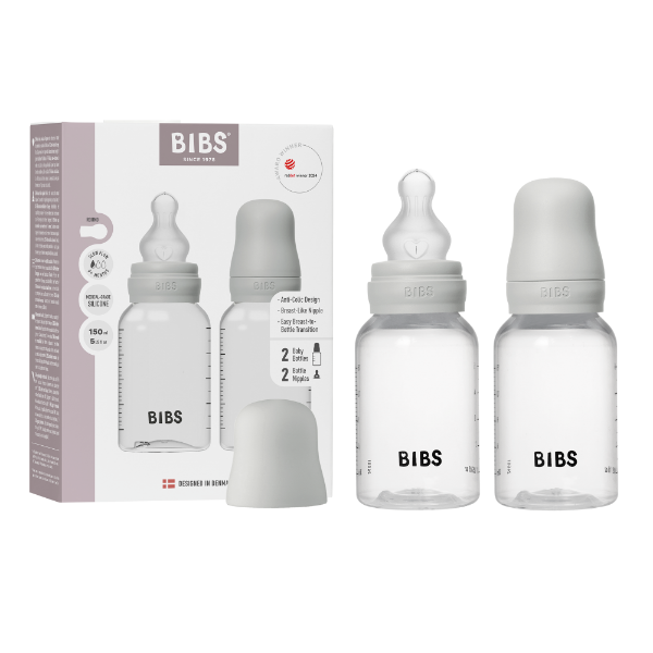 Εικόνα της ΣΕΤ ΠΛΑΣΤΙΚΑ ΜΠΙΜΠΕΡΟ BIBS ROUND SILICONE 150ML IVORY ΑΡΓΗΣ ΡΟΗΣ HAZE