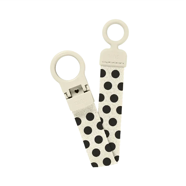 Εικόνα της ΚΛΙΠ ΠΙΠΙΛΑΣ BIBS LOOP POLKA IVORY BLACK