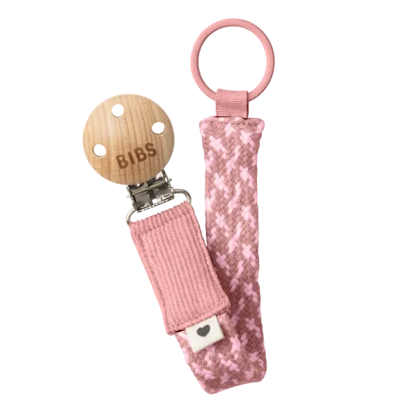 Εικόνα της ΚΛΙΠ ΠΙΠΙΛΑΣ BIBS BRAIDED DUSTY PINK/BABY PINK