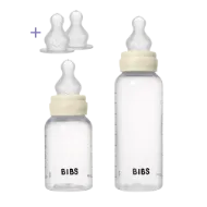 Εικόνα της ΜΠΙΜΠΕΡΟ BIBS 2ΤΕΜ ΠΛΑΣΤΙΚΟ GROW AND FLOW ROUND SILICONE 150ML/270ML IVORY