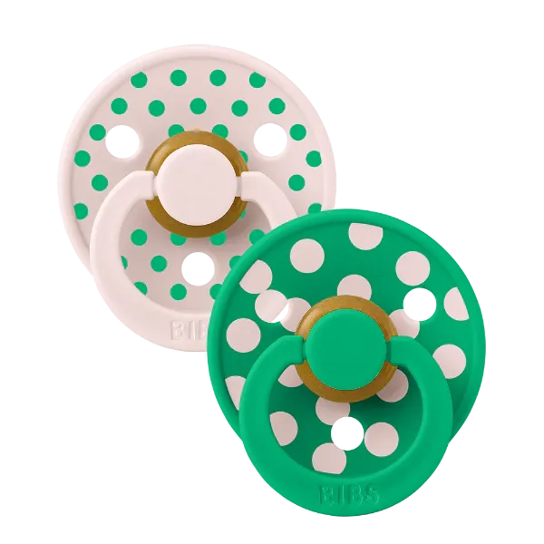 Εικόνα της ΠΙΠΙΛΕΣ BIBS STUDIO COLOUR POLKA LATEX BABY PETAL/CACTUS