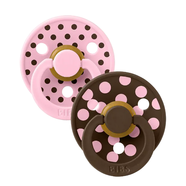 Εικόνα της ΠΙΠΙΛΕΣ BIBS STUDIO COLOUR POLKA LATEX BABY PINK/MOCHA